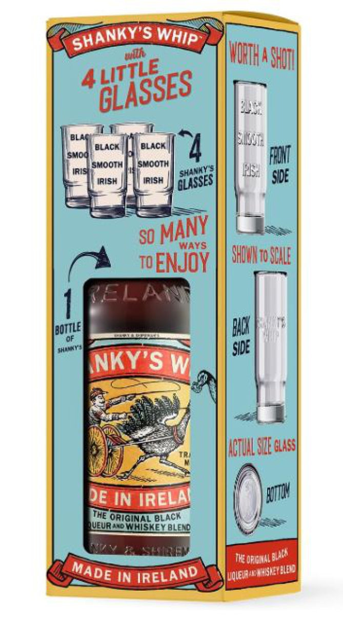 Shanky's Whip Irish Whisky Liqueur 70 cl + 4 Bicchierini