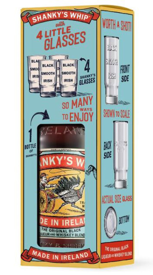 Shanky's Whip Irish Whisky Liqueur 70 cl + 4 Bicchierini