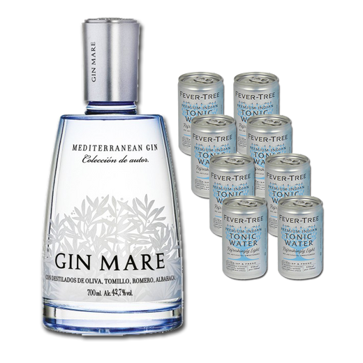 Gin Mare 70 cl + Fever Tree Refreshingly Light Tonic 150 ml x 8
